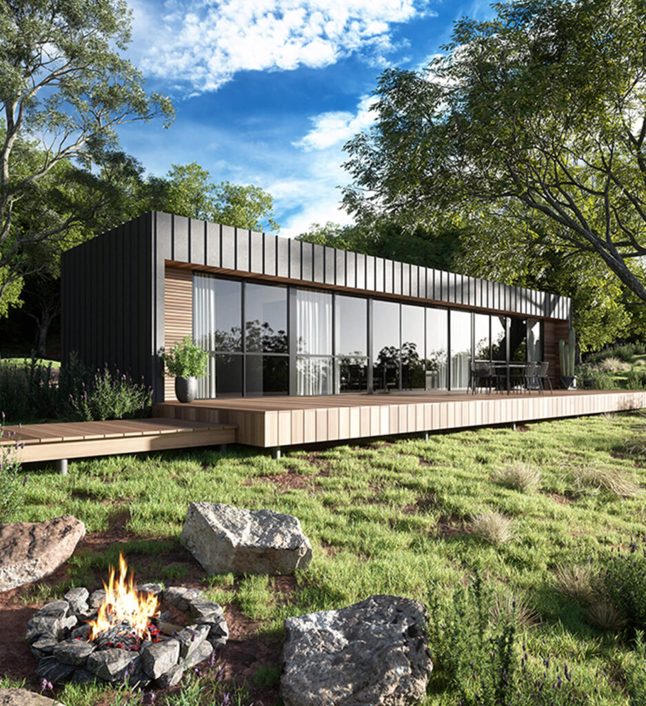 side view of PIQUE's 2 bedroom modular Berlin home design